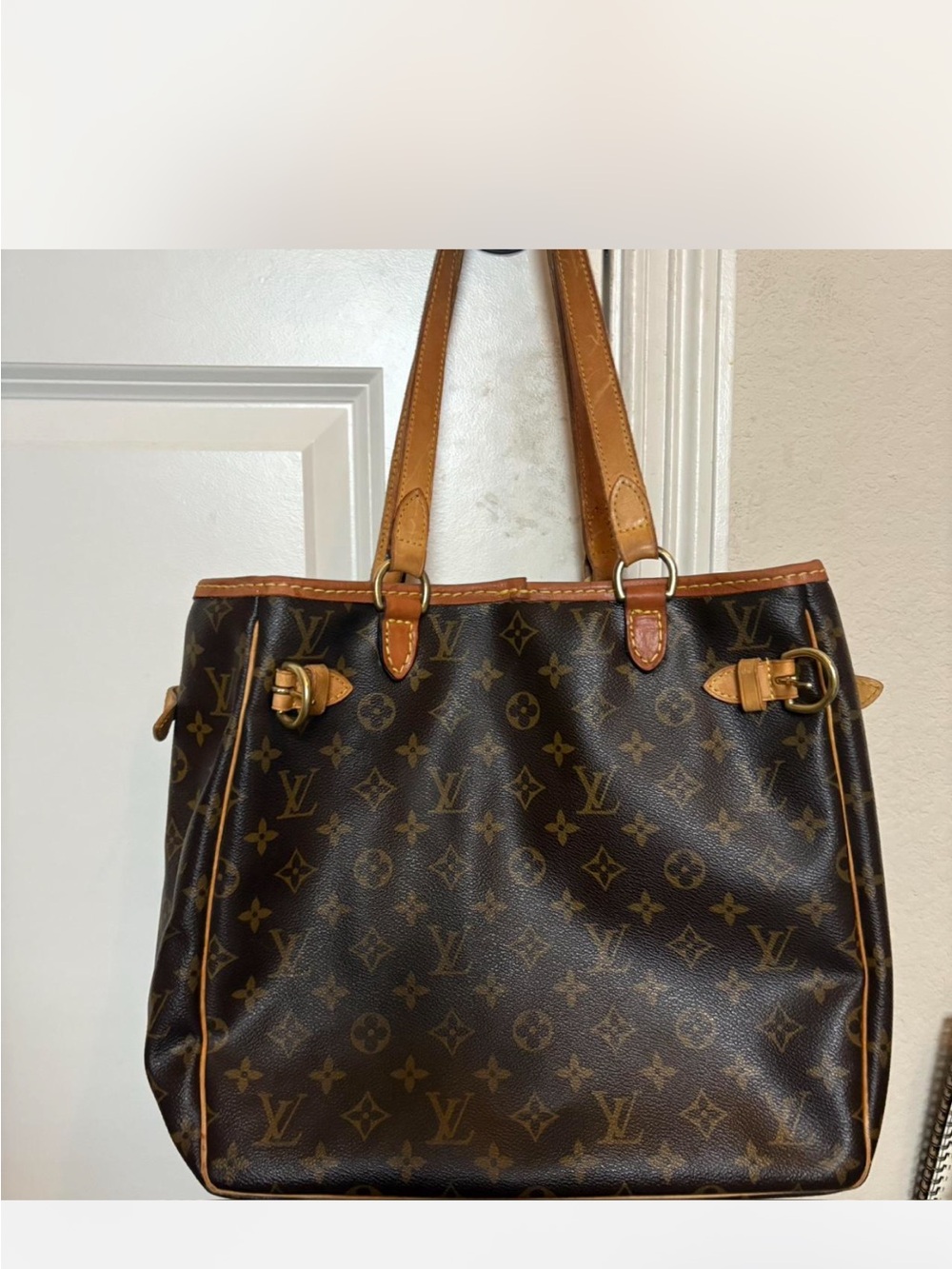 Louis Vuitton Brown Monogram Shoulder Bag with Tan Trim - Picture 3 of 4